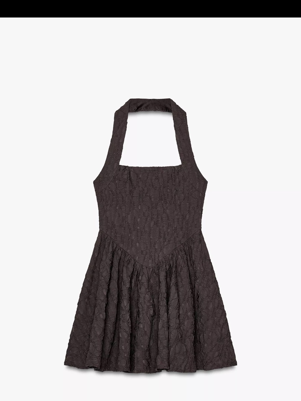 Zara Black Lace Halter Fit-and-Flare Dress